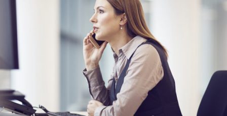 business woman on phone