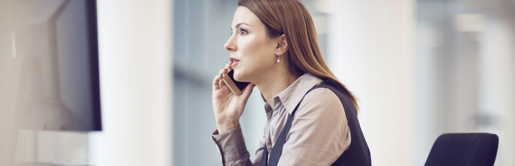 business woman on phone