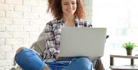 Woman with laptop