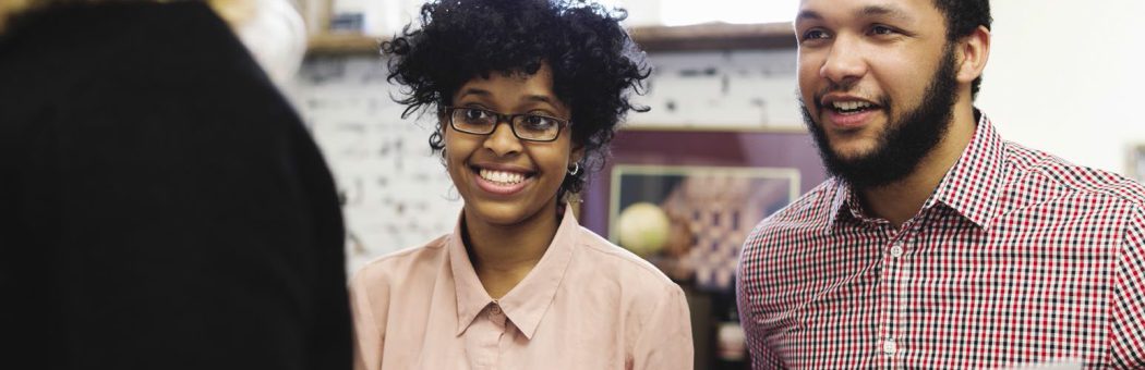 Young couple applying for a mortgage