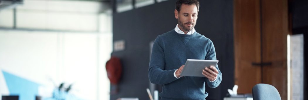 Man using a tablet