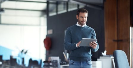 Man using a tablet