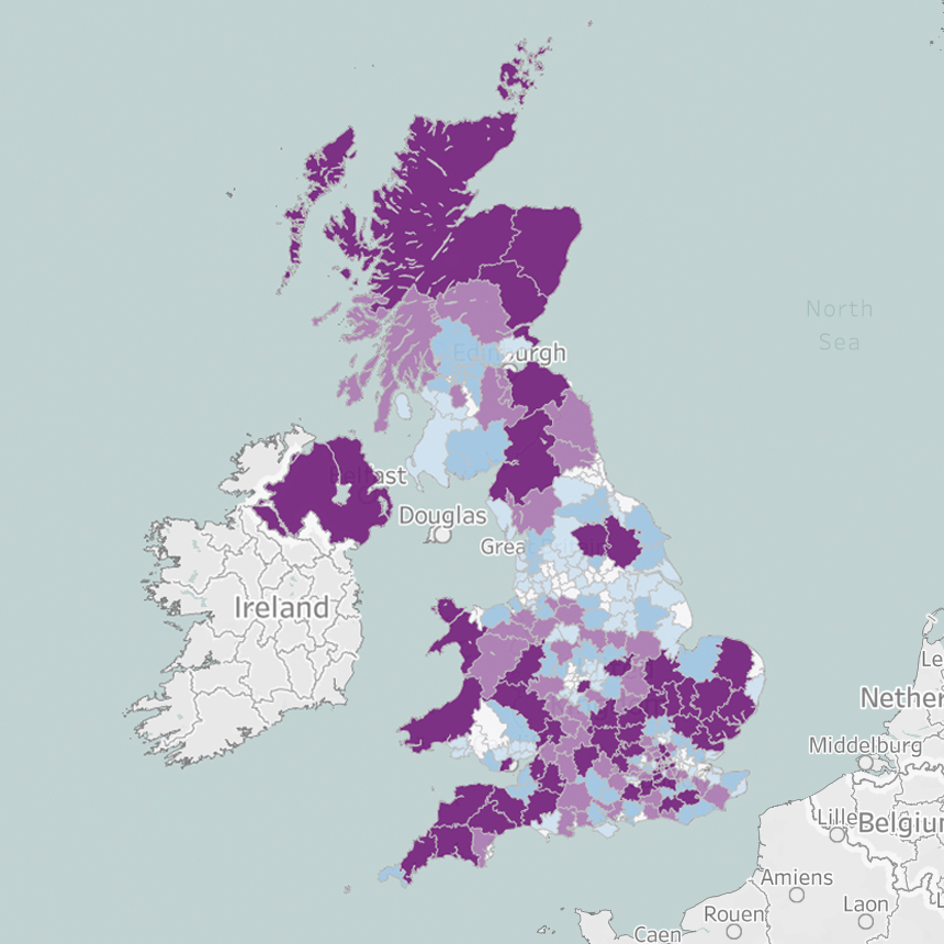 Current electric vehicle adoption across the UK