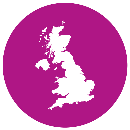 Icon showing a map of the UK