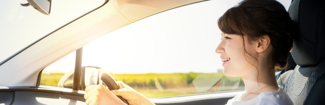 Woman driving a car