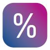 Icon showing a percentage symbol