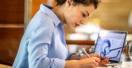 Businesswoman preparing a data breach response plan