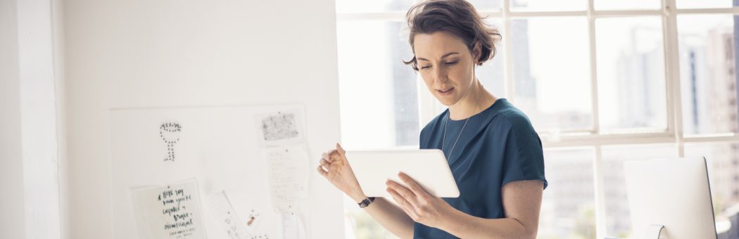 Woman going through an online identity verification process