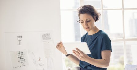 Woman going through an online identity verification process