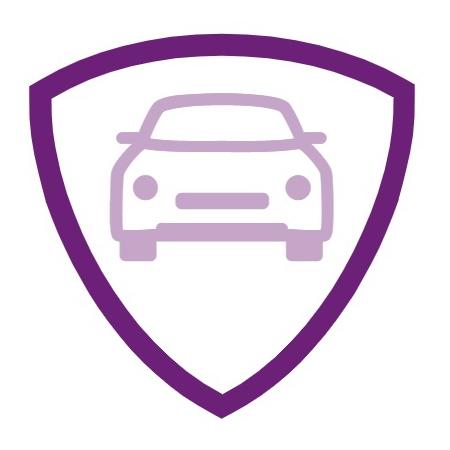 Car in a shield icon