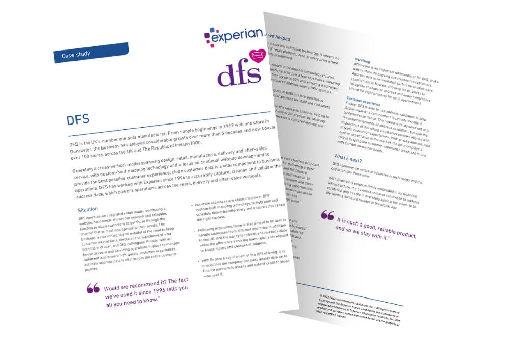 Experian drives value across DFS’ retail, delivery and after-sales operations
