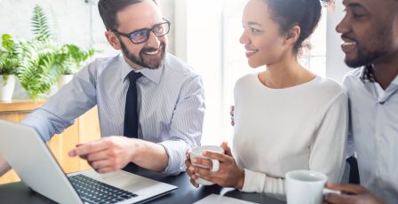 Financial advisor giving advice to a couple