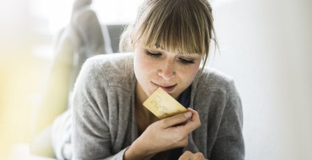 Woman shopping online with her credit card