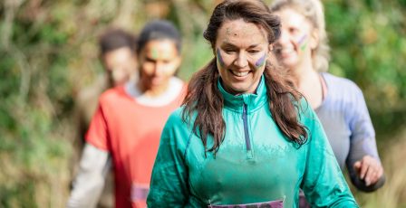 Woman taking part in a race for charity