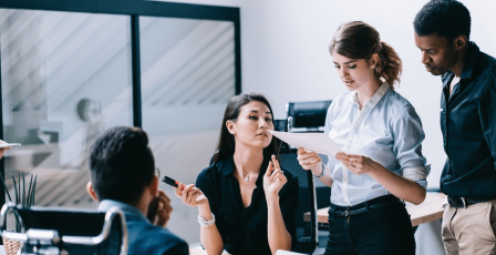 Team in a crisis response meeting