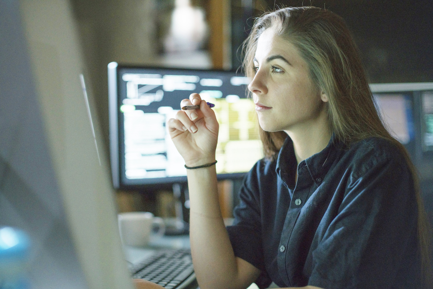 Person analysing data on their computer
