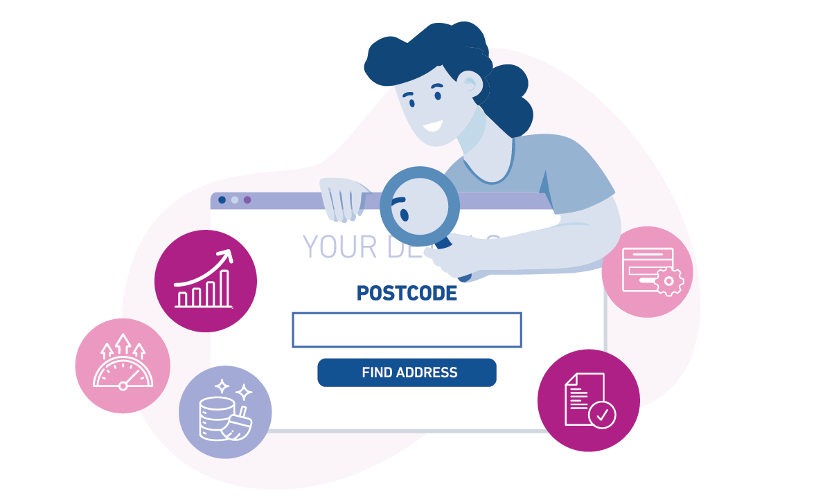 decorative image of postcode search