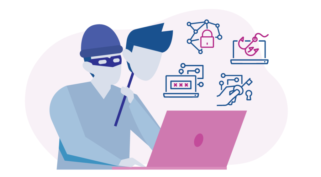 Cybercriminal on computer