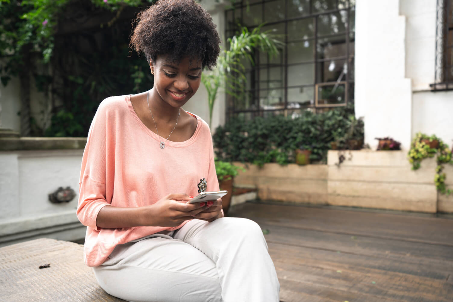 Woman texting on her phone