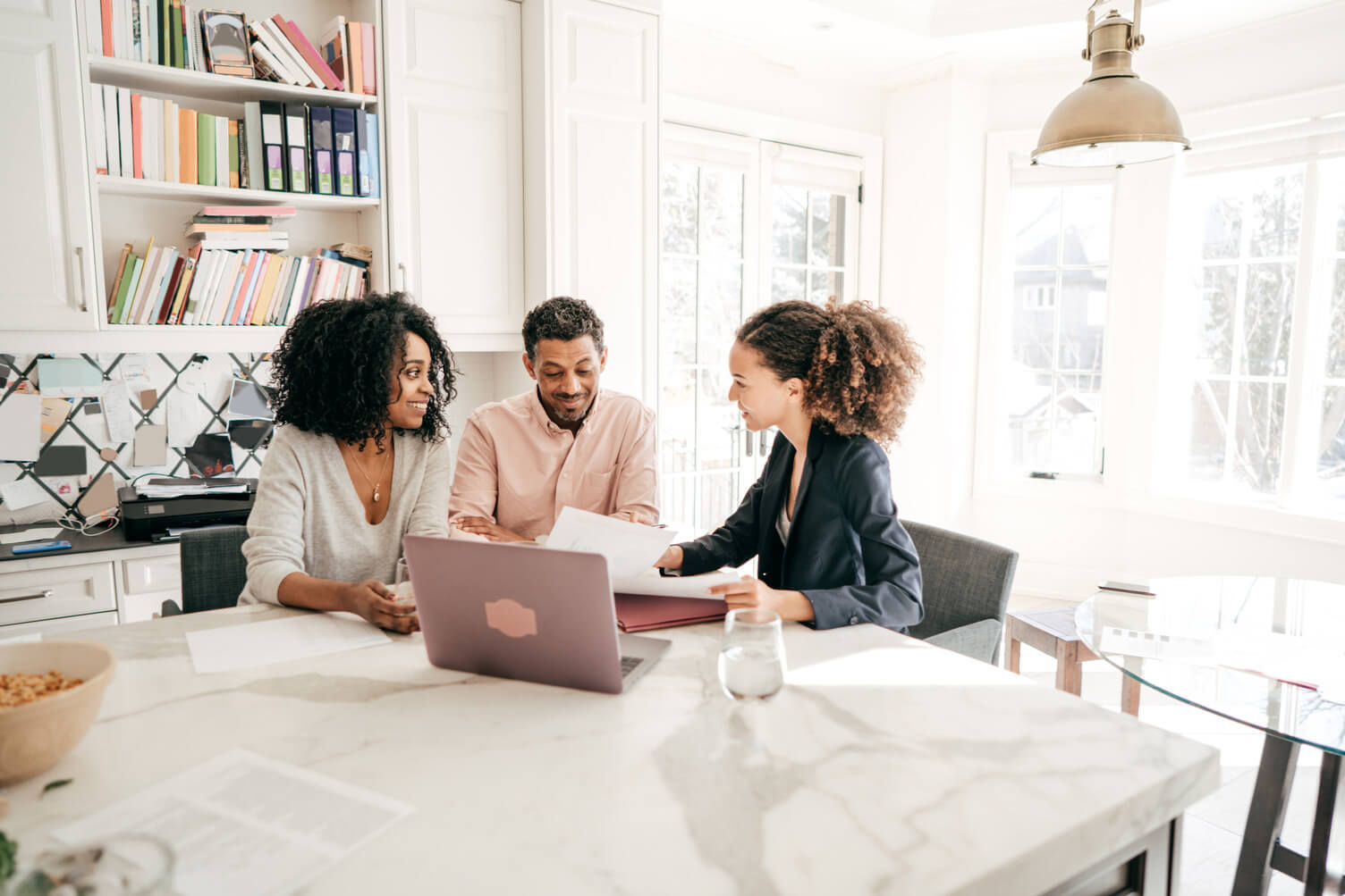 Couple with a financial advisor