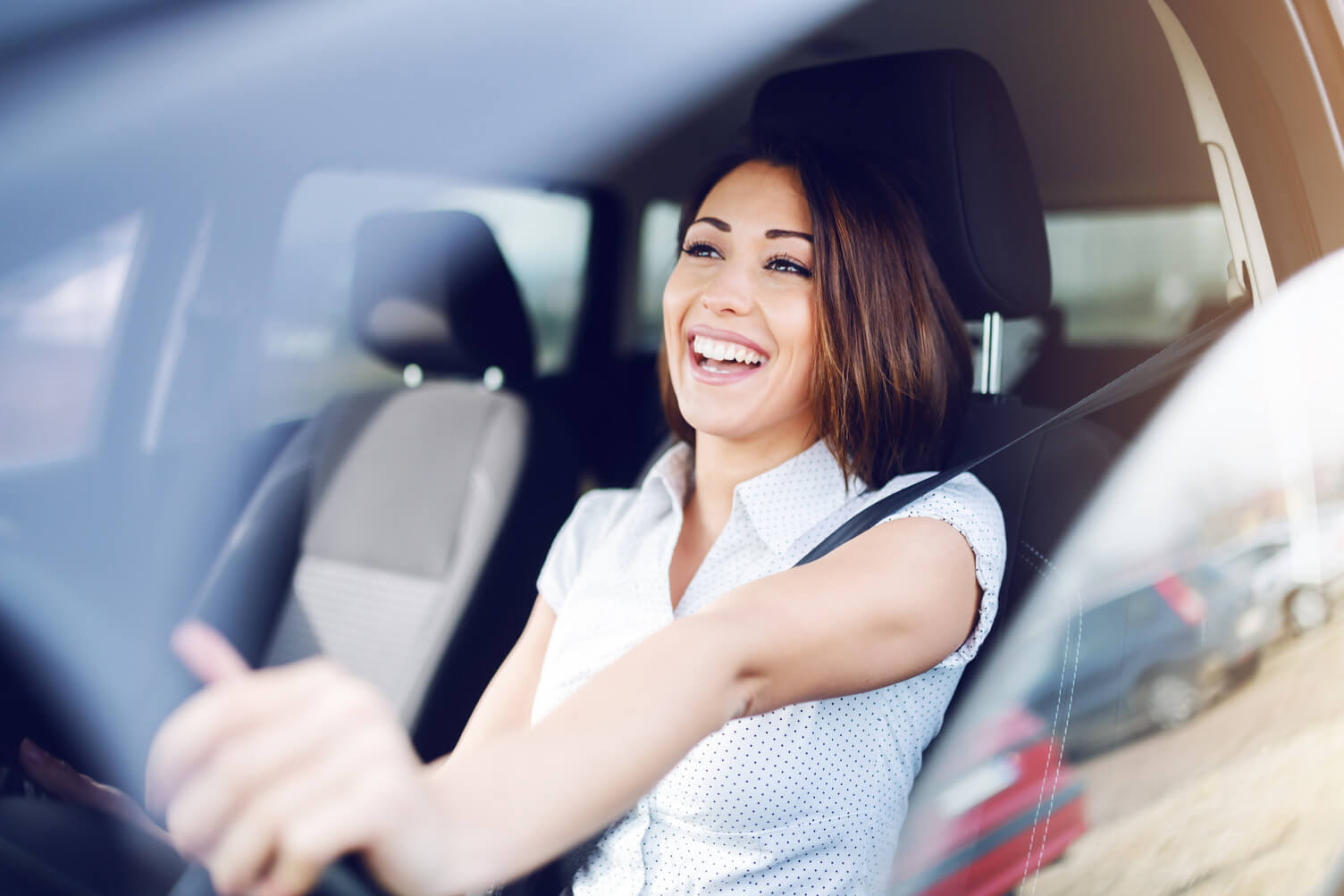 A woman driving