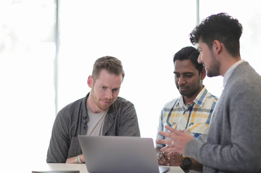 Colleagues working together in an office