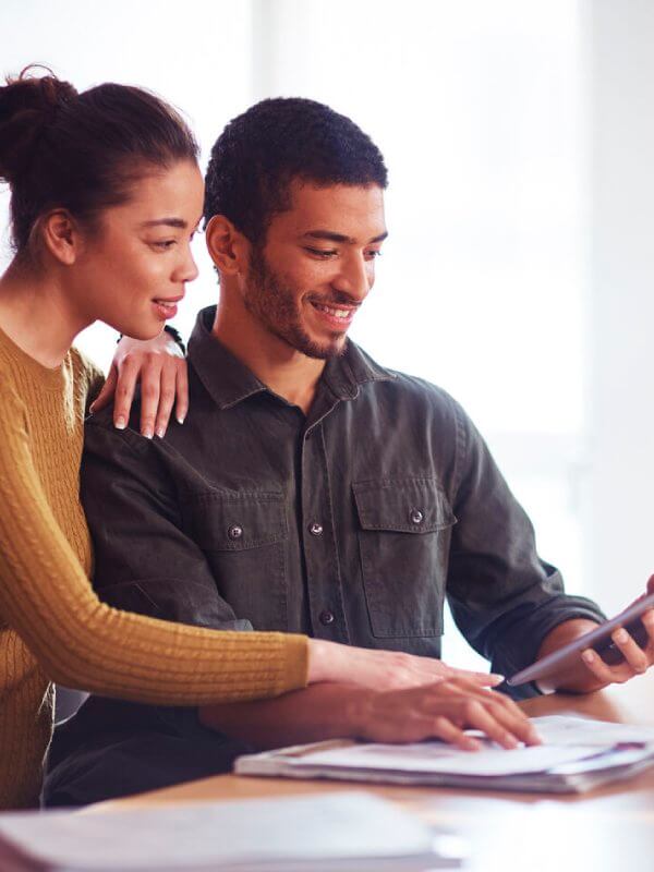 Couple making purchases online