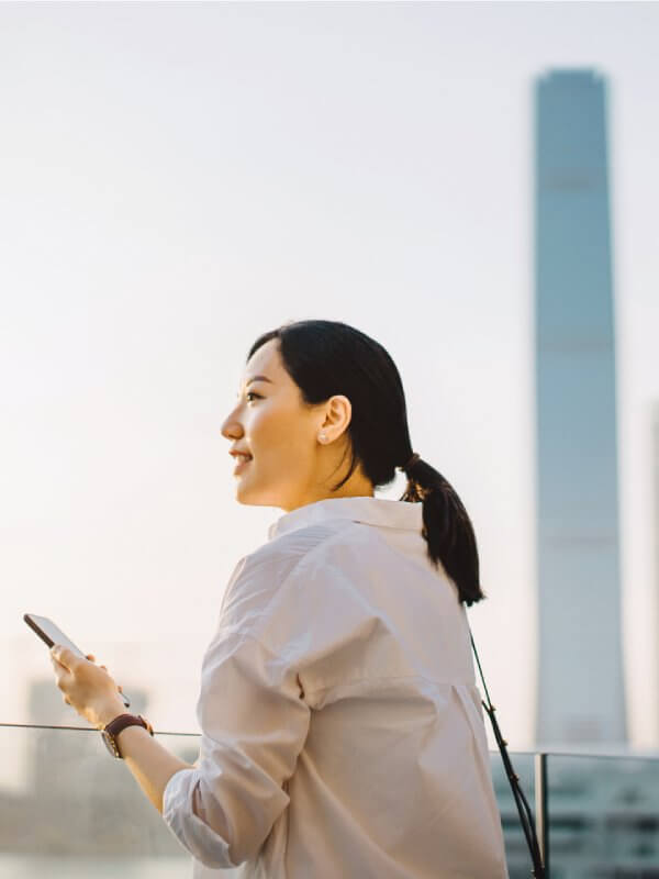 Woman on her mobile phone