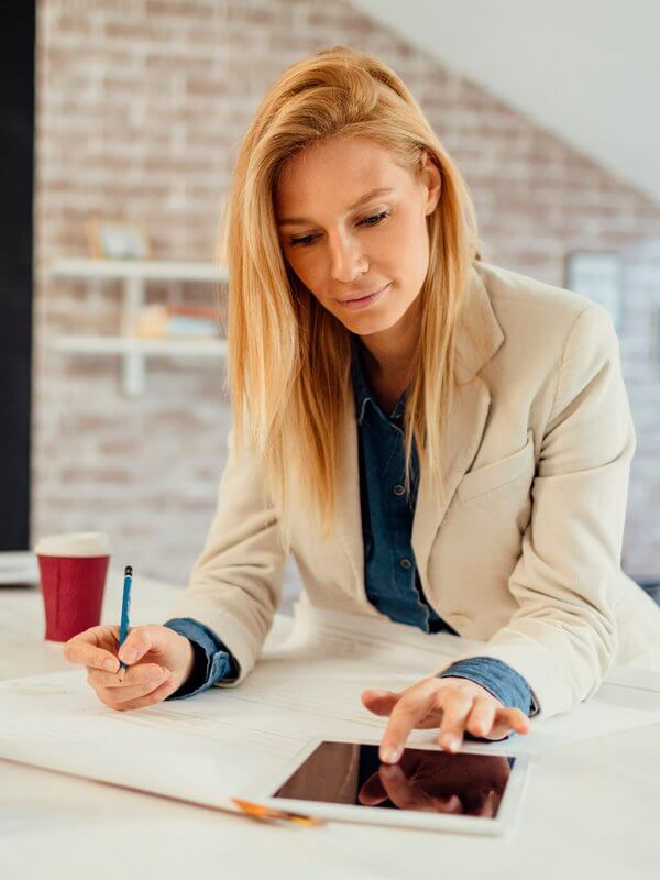 Woman browsing on a tablet