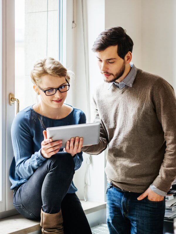 A couple making a purchase online