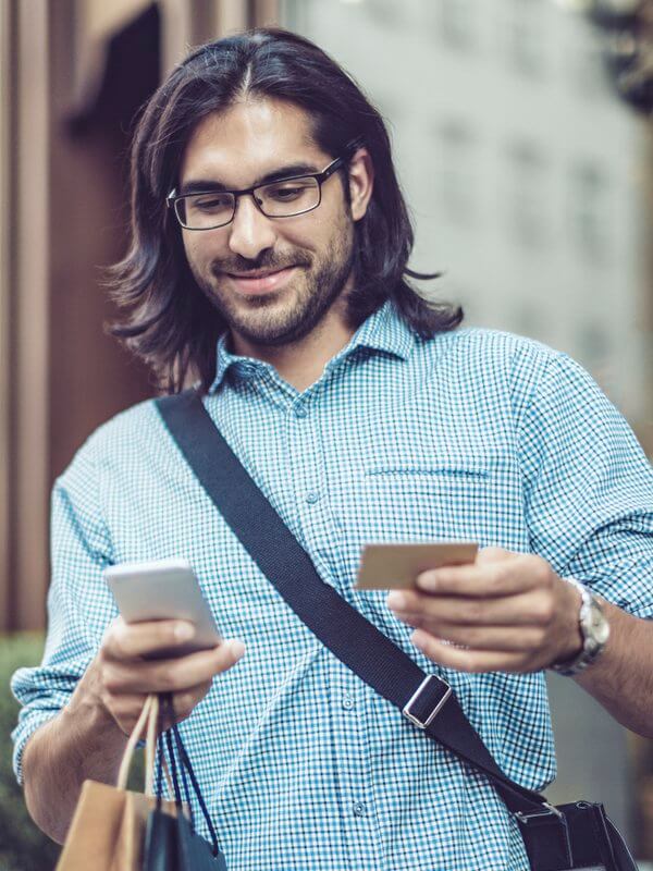 Man paying for items using a credit card