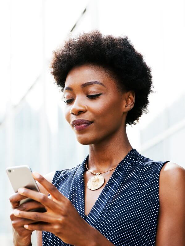 Woman browsing on a mobile phone