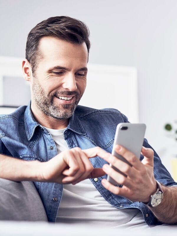 Man using his mobile phone