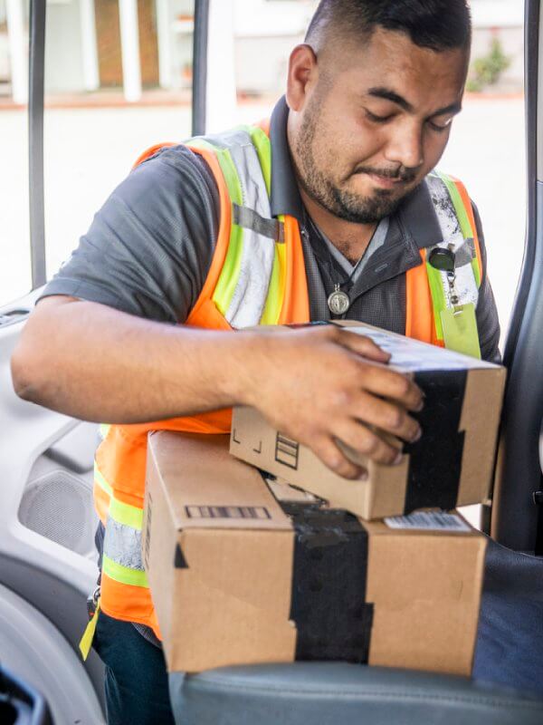 Man delivering parcels