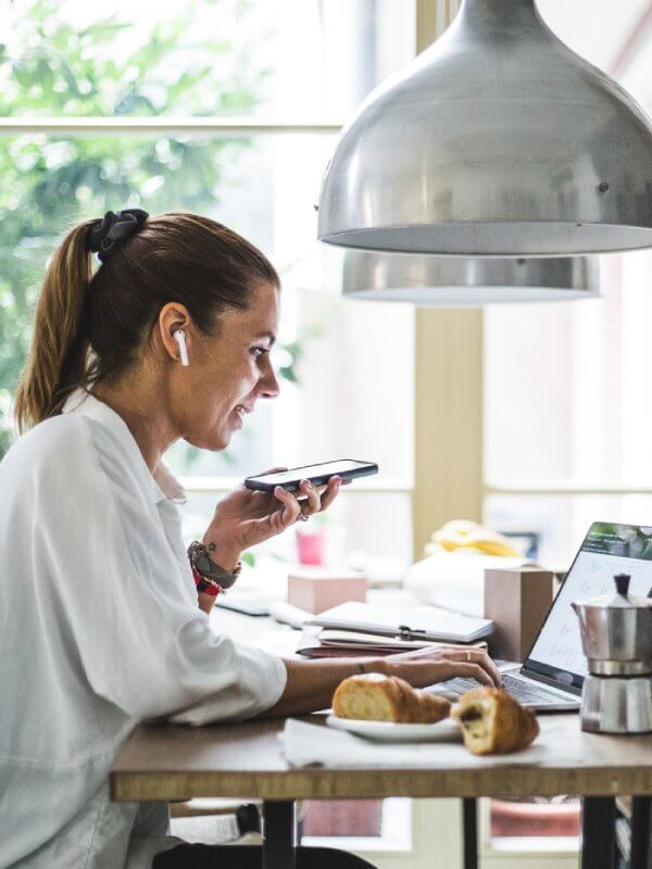 Young woman running a business from home