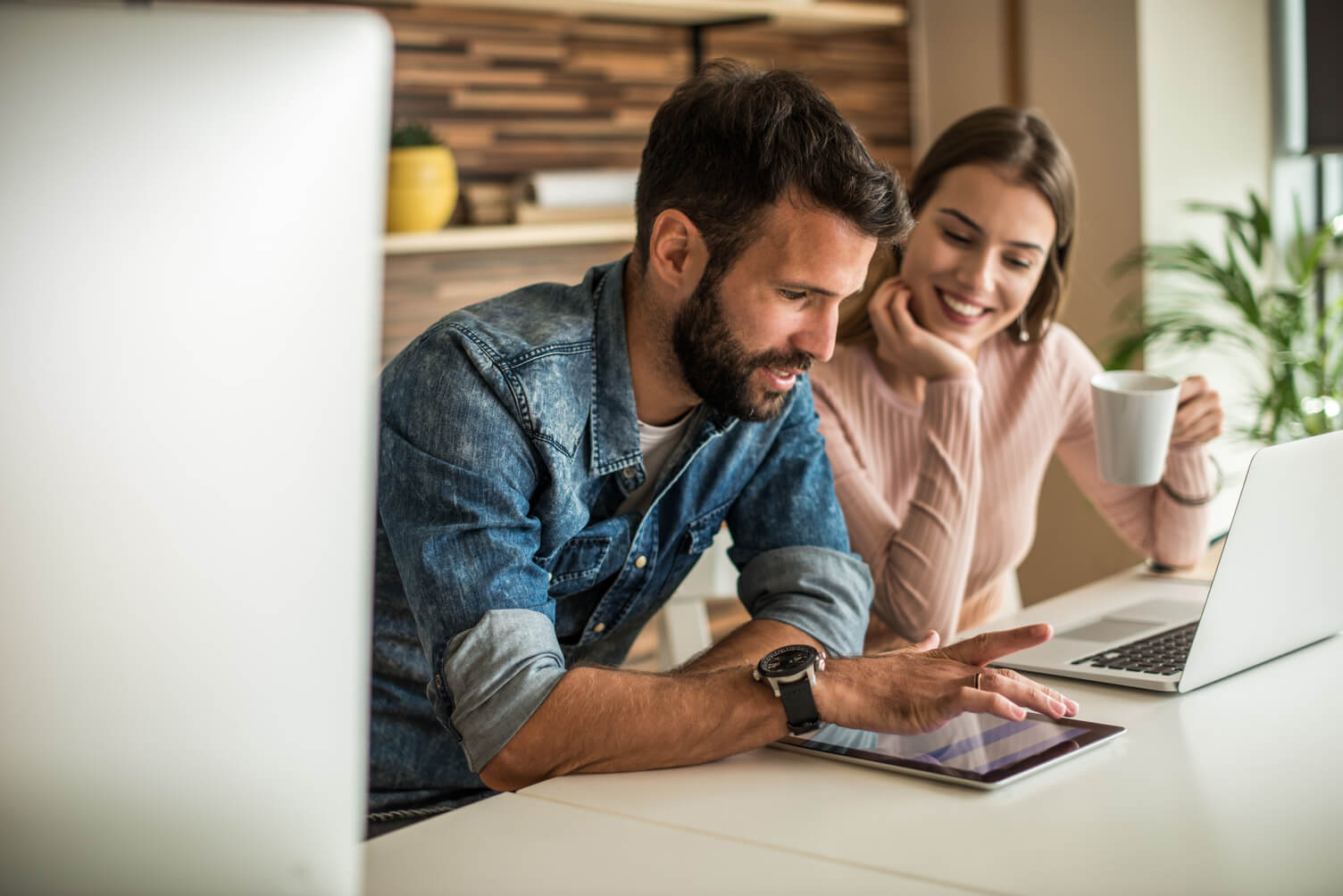 Couple making purchases online